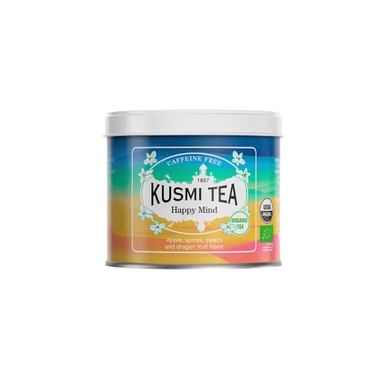 Organic fruit and herbal tea Kusmi Tea Happy Mind, 100 g (in a metal tin)