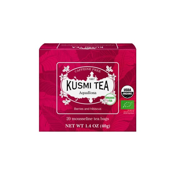 Organic fruit and herbal tea Kusmi Tea AquaRosa – 20 muslin tea bags