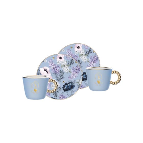 Bialetti Bridgerton 2 Cup & Saucer Set, 2 × 80 ml