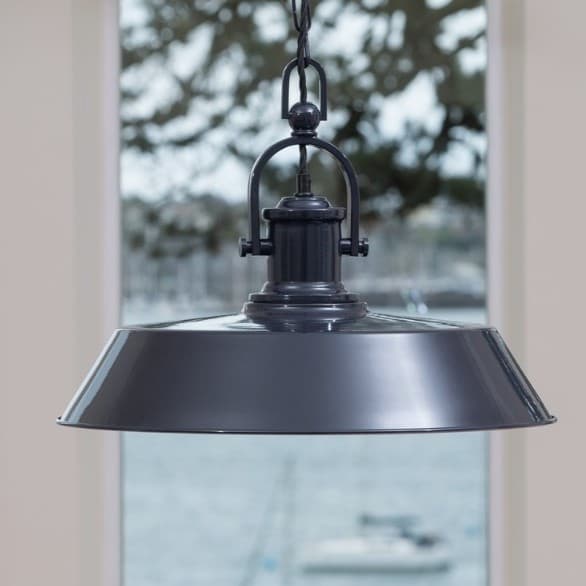 Brewer Industrial Pendant Light Squid Ink Navy Blue - Soho Lighting