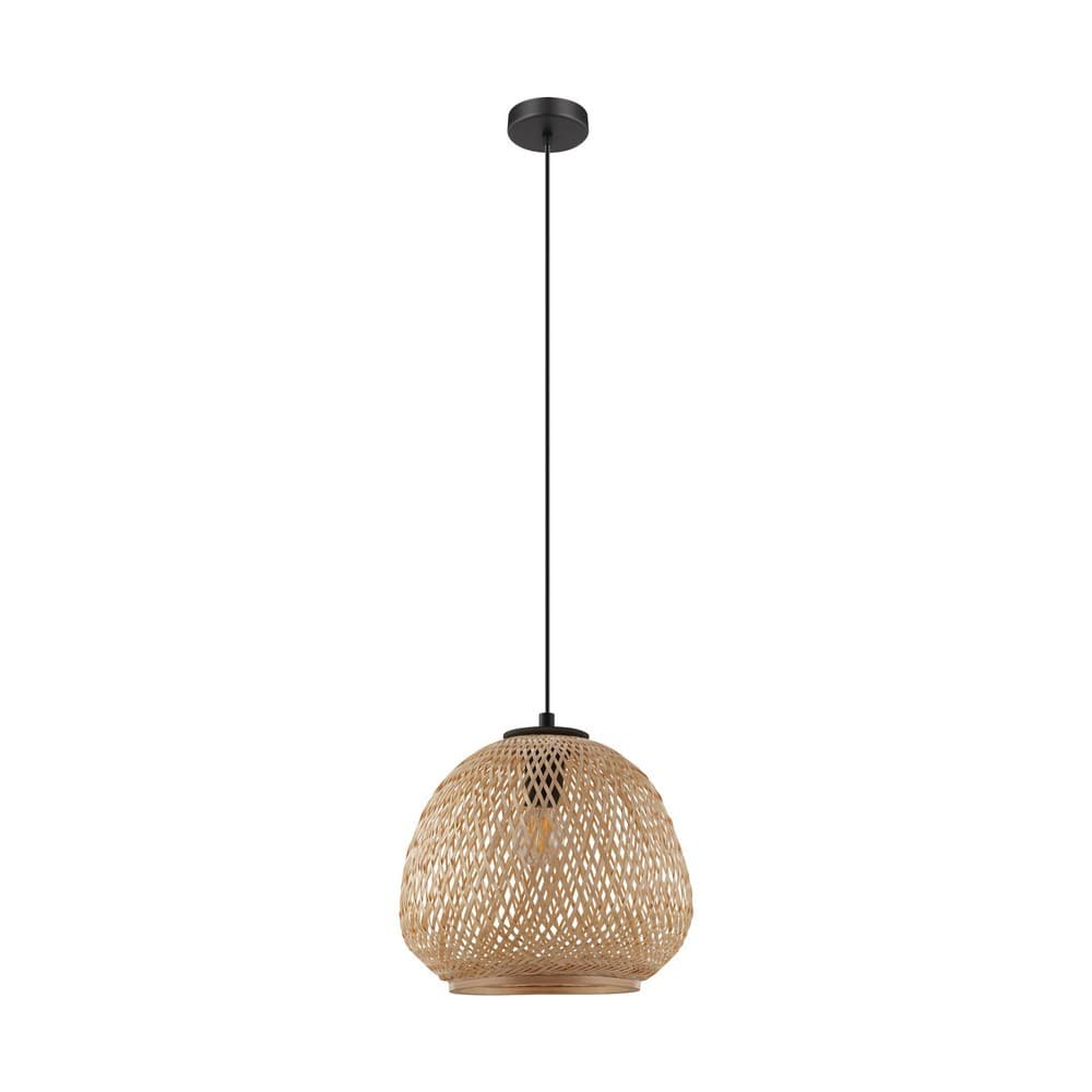 Eglo Debly Wicker Pendant Light  - Black  - EGO Lighting