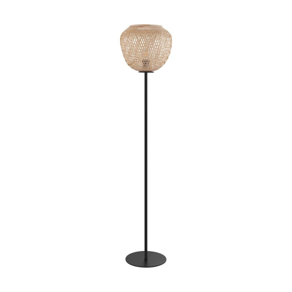 Eglo Debly Wicker Floor Light  - Black  - EGO Lighting