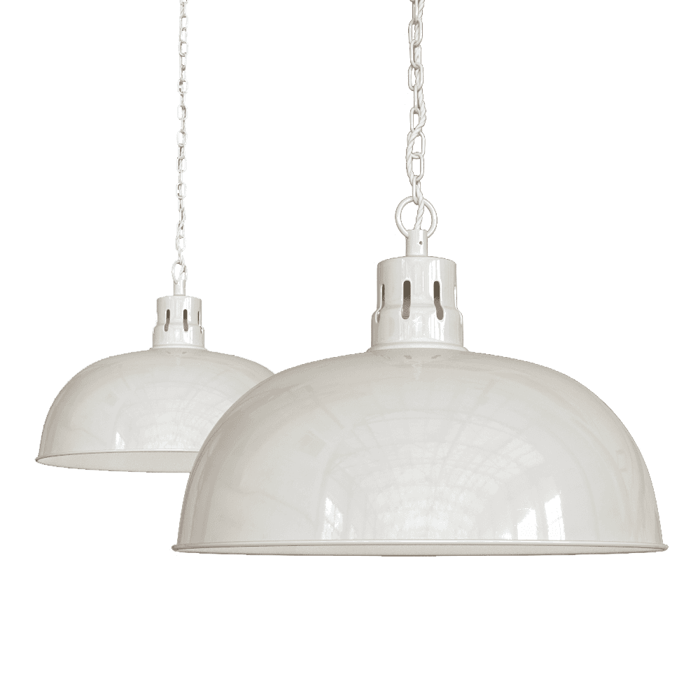 Clay White Cream Rustic Dome Dining Room Pendant Light - Berwick - Soho Lighting
