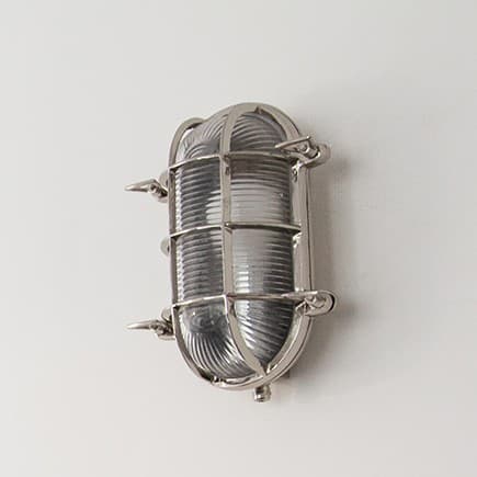 Soho Lighting Flaxman IP65 Outdoor & Bathroom Nickel Bulkhead Wall Light