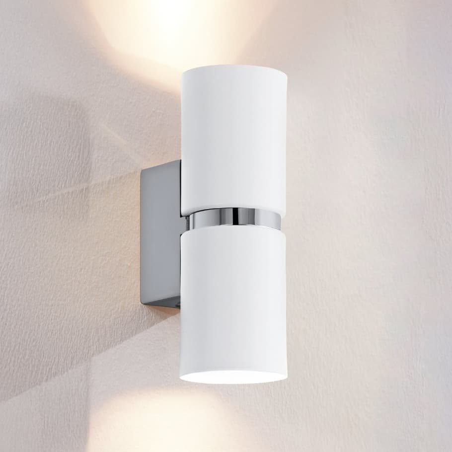 Eglo Passa Chrome White GU10 Up Down Wall Light