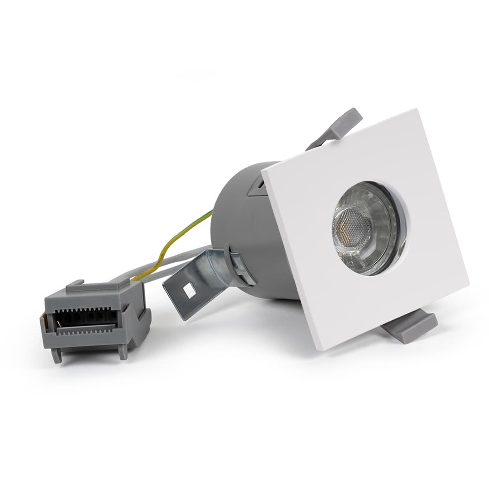 Lieber White GU10 Fire rated IP65 square downlight