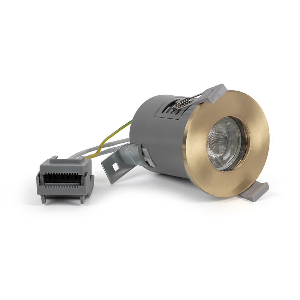 Lieber Brushed Brass GU10 Fire rated IP65 downlight