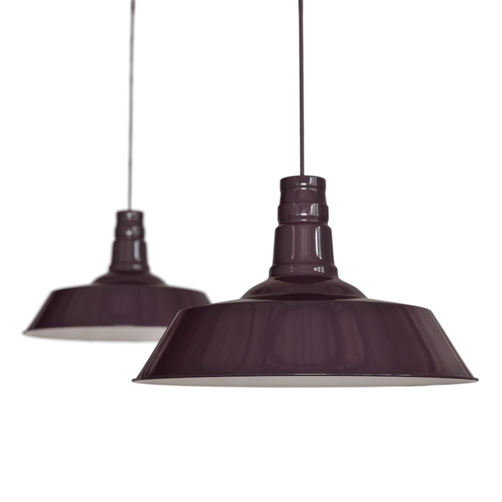 Mulberry Red Burgundy Industrial Dining Room Pendant Light - Large Argyll - Elesi