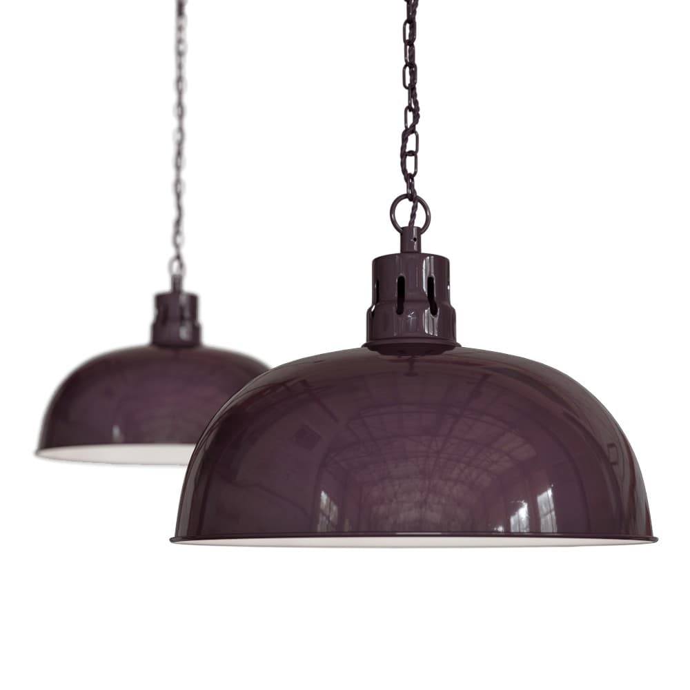 Mulberry Red Burgundy Rustic Dome Dining Room Pendant Light - Berwick - Elesi
