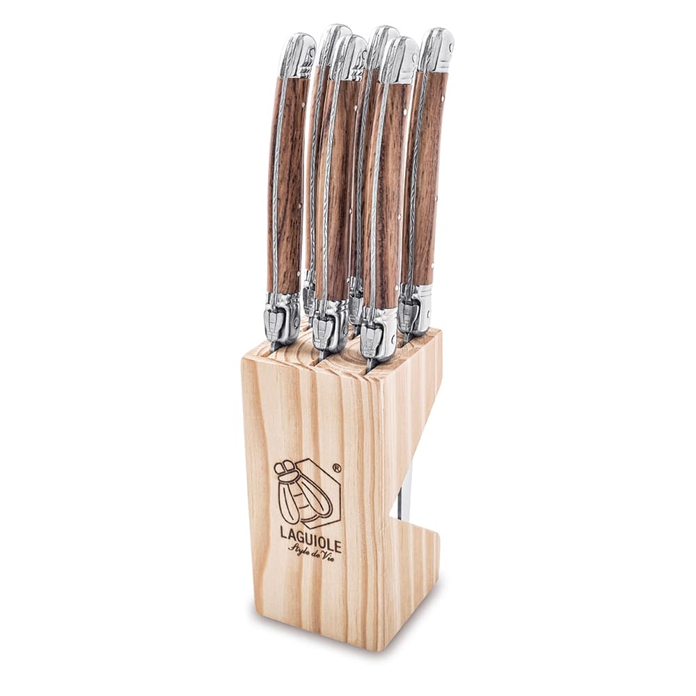 Laguiole Style De Vie Premium Steak Knives 6 Piece Set  Wood