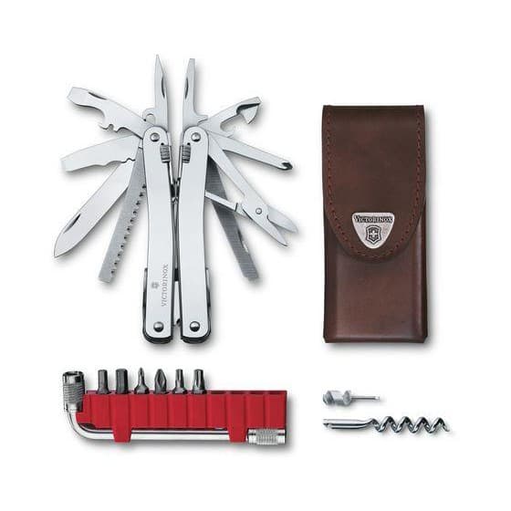 Victorinox Swiss Army Knife SwissTool Spirit X Plus with Leather Pouch (30235L)