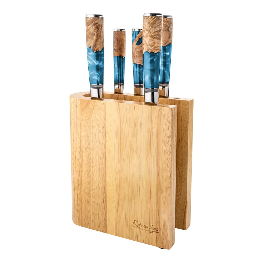Katana Elements 6 Piece Knife Block Set Ocean Blue