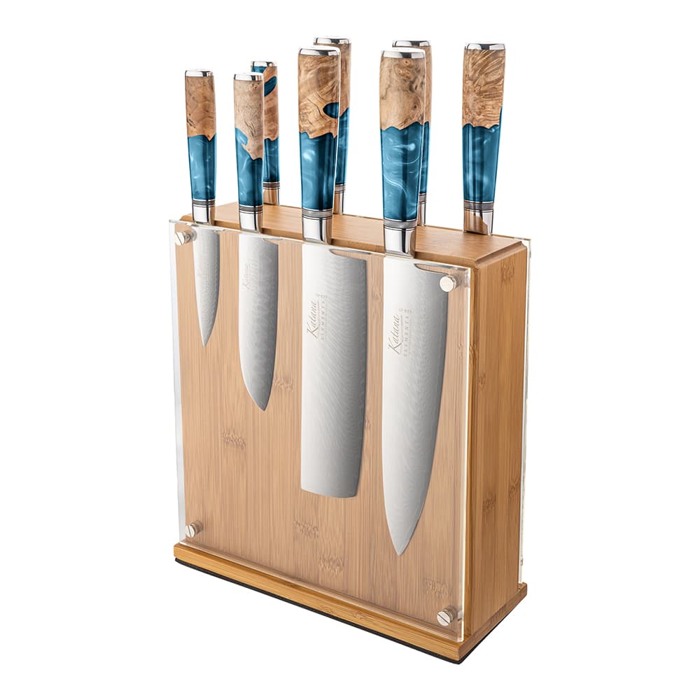 Katana Elements 9 Piece Knife Block Set Ocean Blue