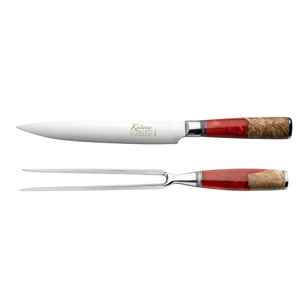 Katana Elements 2 Piece Carving Set Volcanic Red