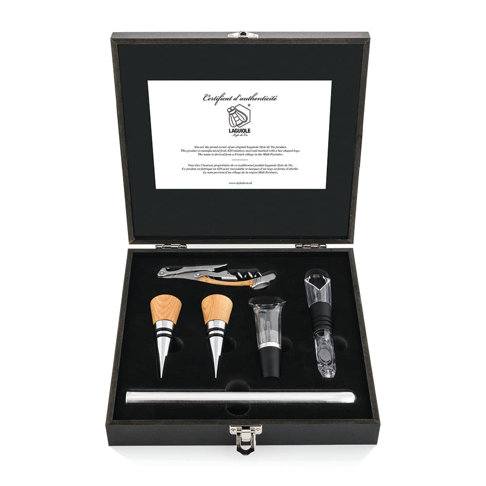 Laguiole Style De Vie Luxury Corkscrew Oak with Accessories
