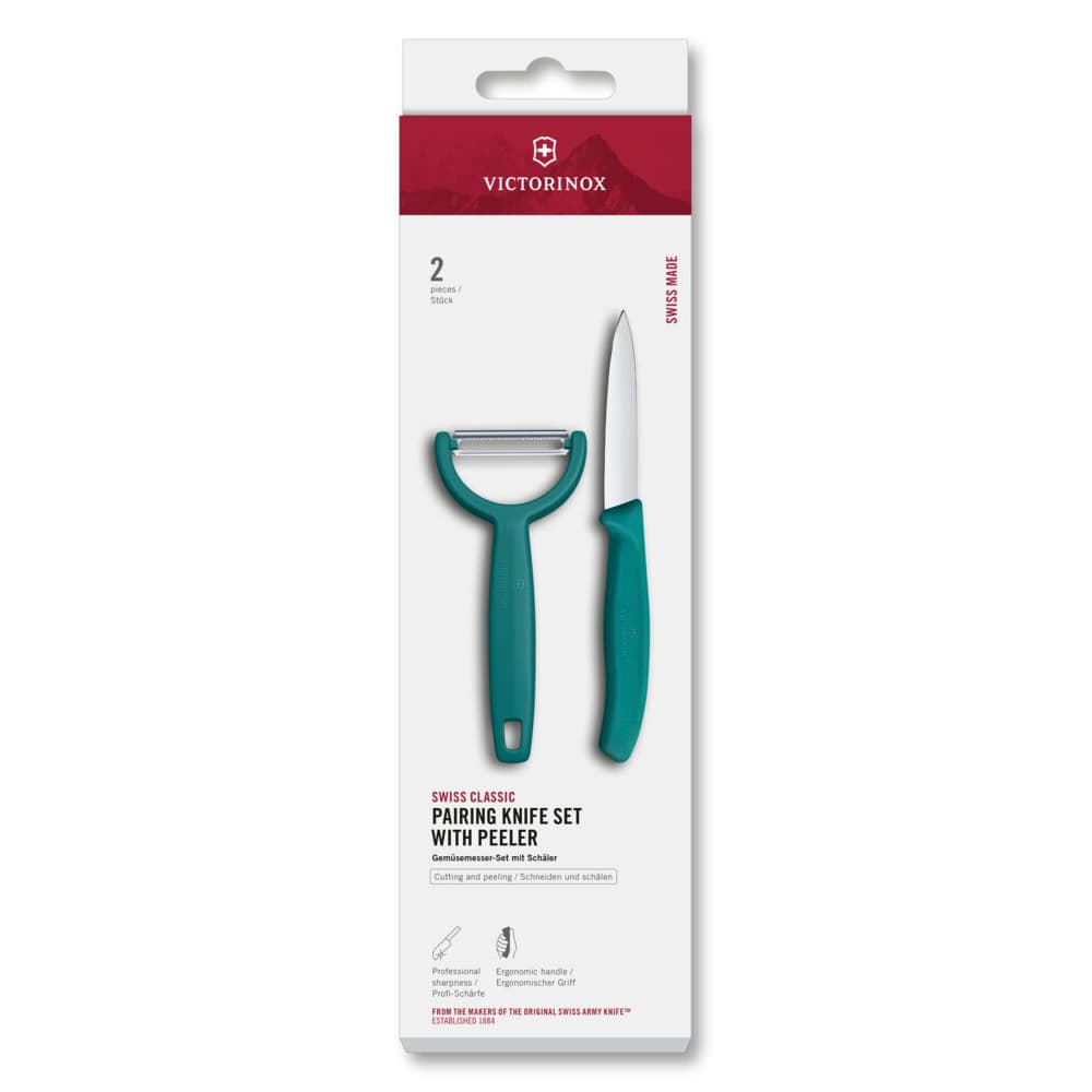 Victorinox Swiss Classic Paring Knife with Y-Peeler 2 Piece Set - Green