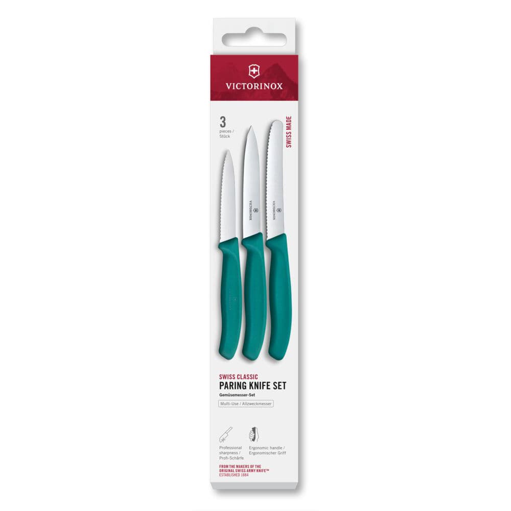 Victorinox Swiss Classic Paring Knife 3 Piece Set - Green