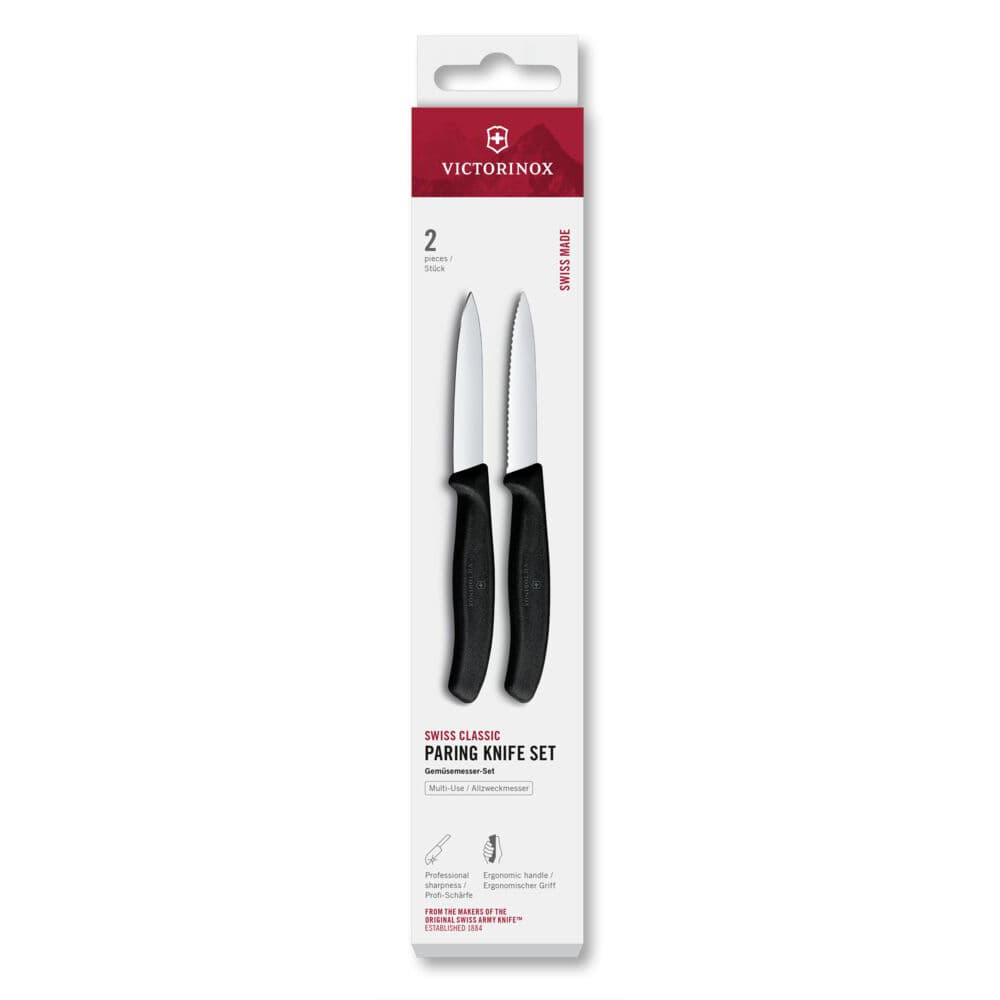 Victorinox Swiss Classic 8cm Paring Knife 2 Piece Set - Black
