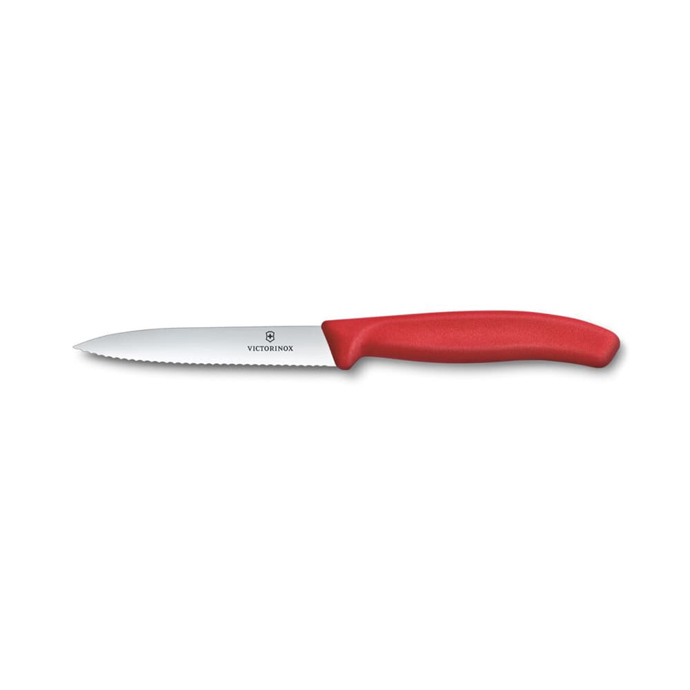 Victorinox Swiss Classic 10cm Serrated Paring Knife - Red