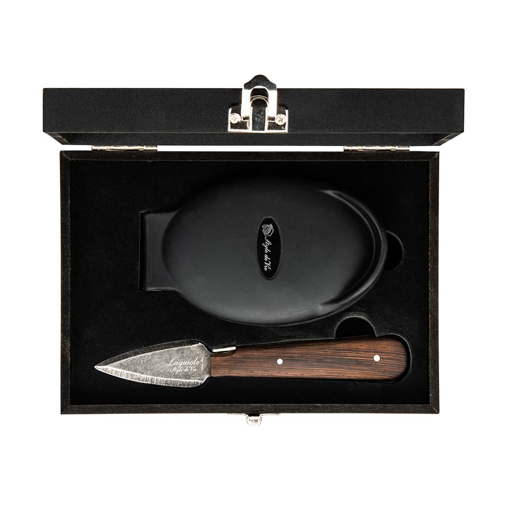 Laguiole Style De Vie Luxury Oyster 2 Piece Gift Set Wengé Black Stonewash