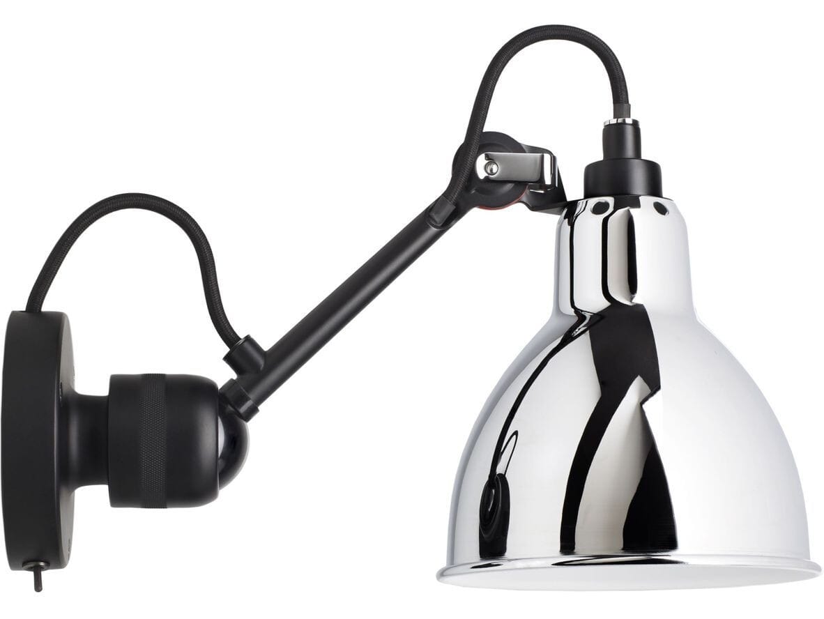 Lampe Gras - 304SW Wall Lamp Black/Chrome Lampe Gras