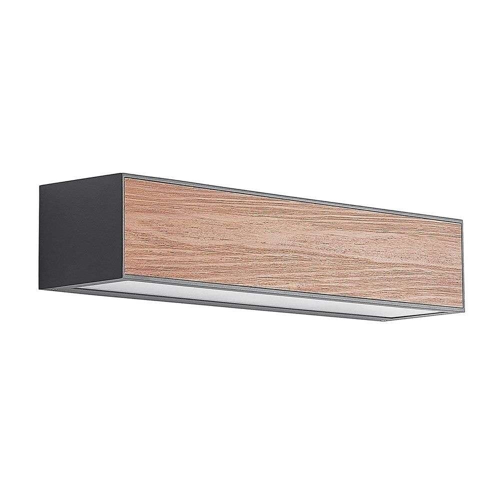 Arcchio - Miraz Outdoor Wall Lamp Dark Grey/Dark Wood