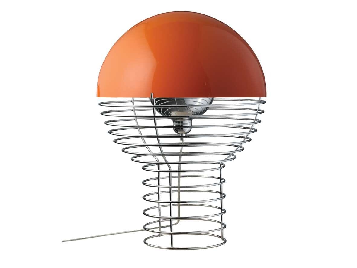 Verpan - Wire Table Lamp Ø40 Chrome/Orange