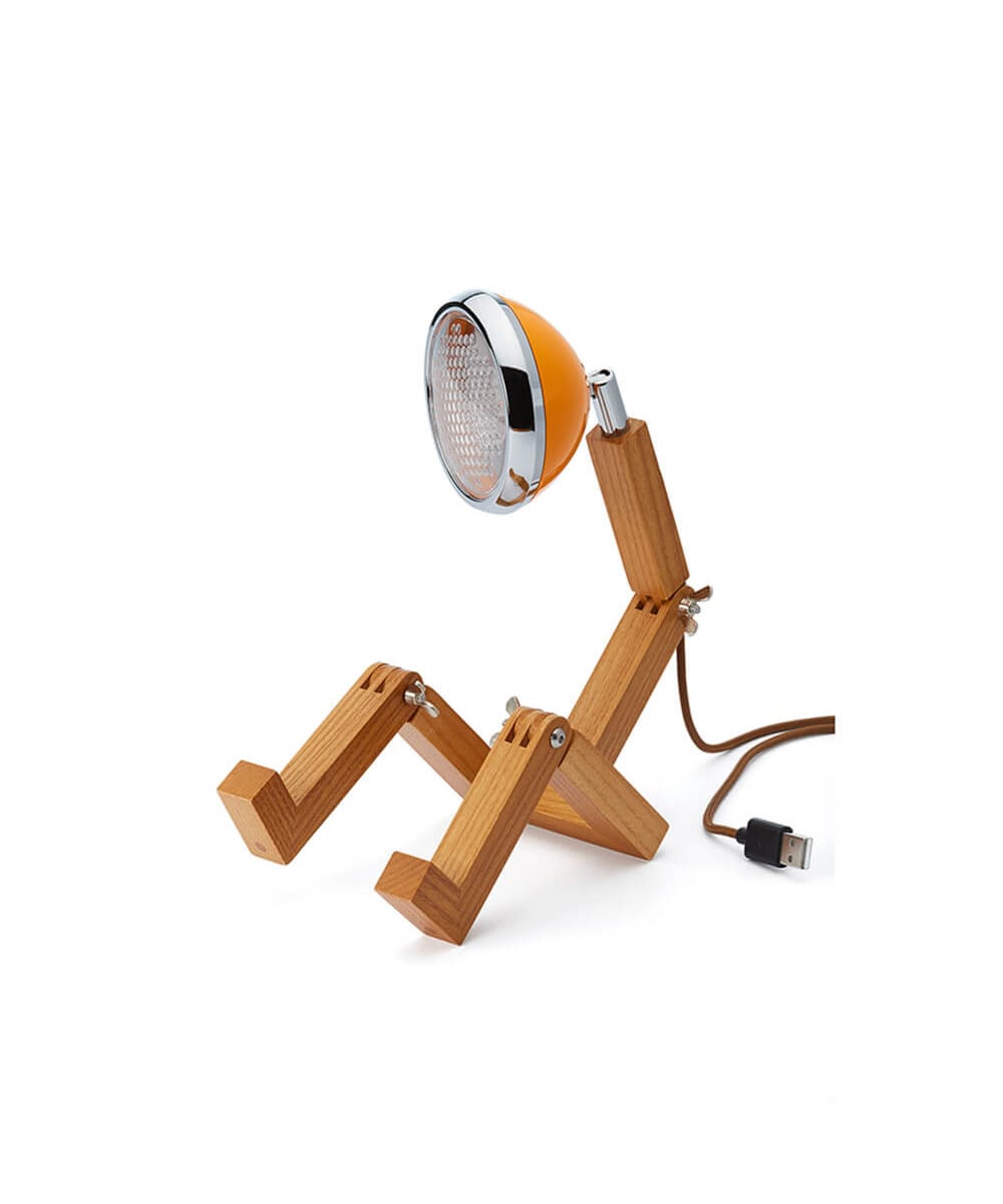 Piffany Copenhagen - Mr. Wattson Mini Table Lamp USB Ash/Mclaren Orange