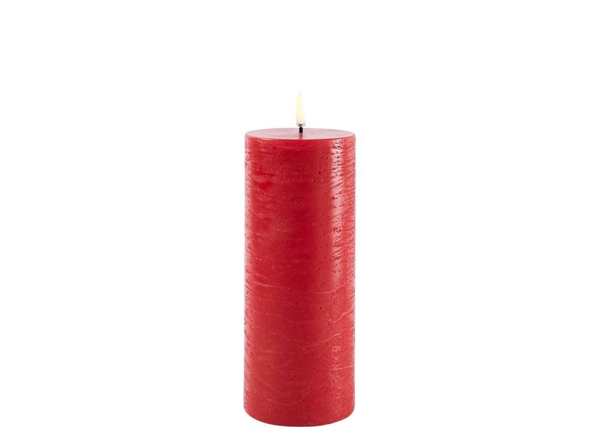 Uyuni Lighting - Pillar Candle LED 7,8 x 20,3 cm Rustic Red  Lighting