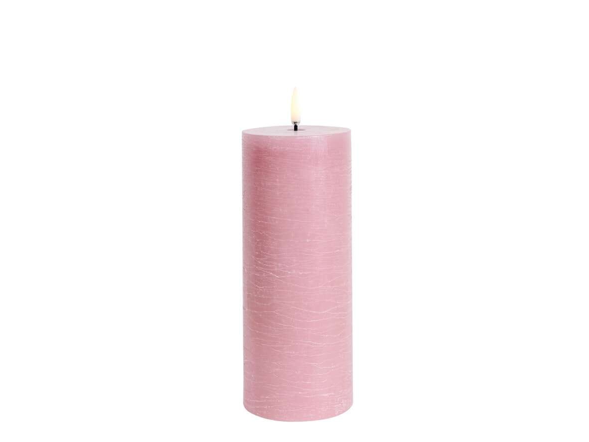 Uyuni Lighting - Pillar Candle LED 7,8 x 20,3 cm Rustic Dusty Rose  Lighting