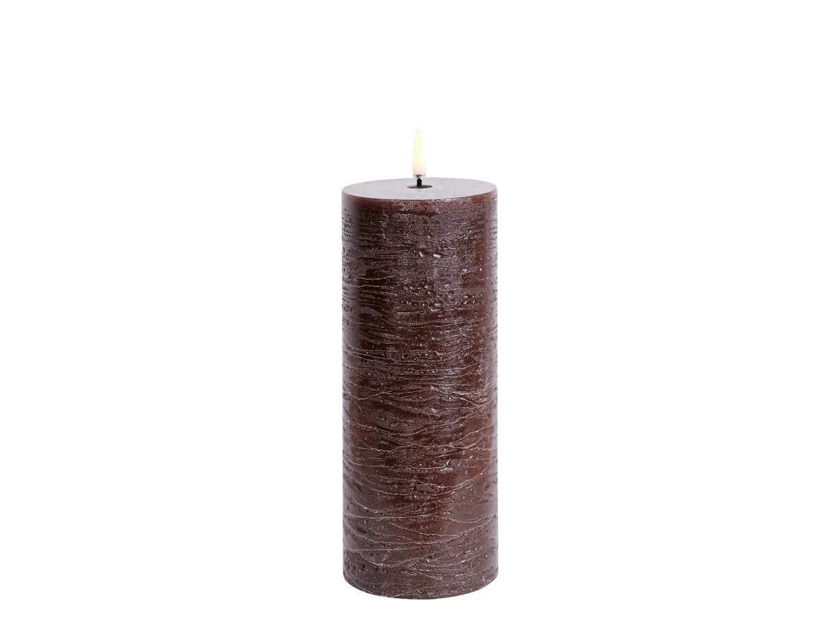 Uyuni Lighting - Pillar Candle LED 7,8 x 20,3 cm Rustic Brown  Lighting