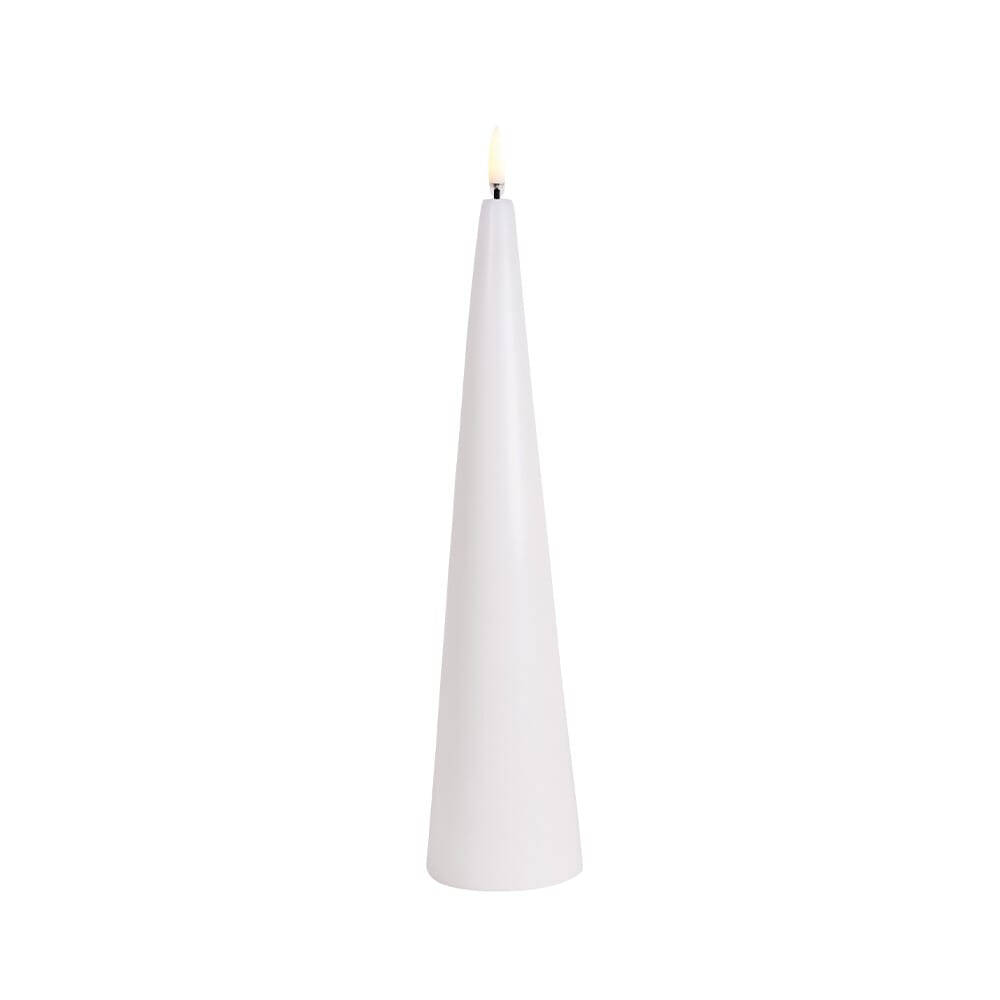 Uyuni Lighting - Cone Candle LED 6,8x30 cm Nordic White/Smooth  Lighting