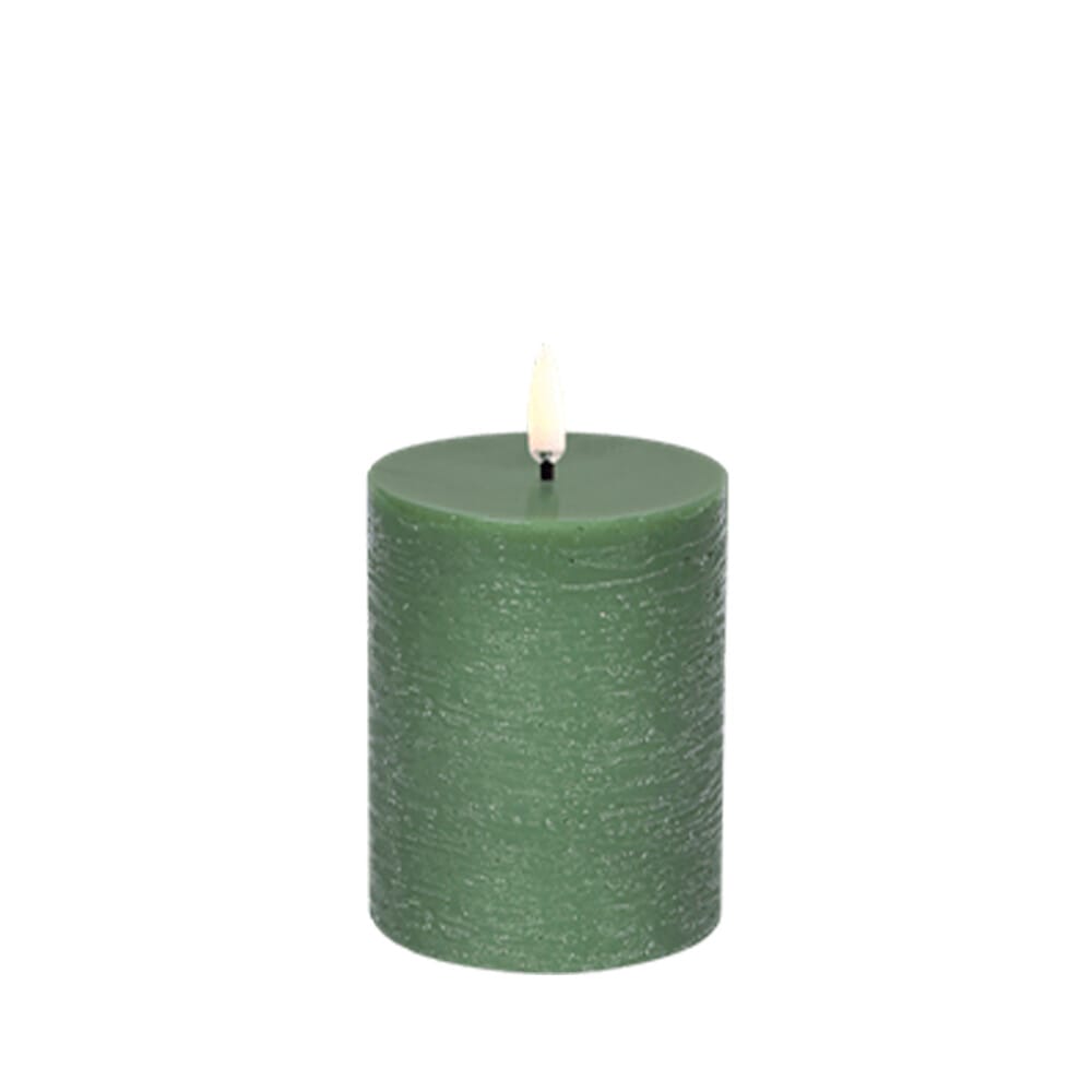 Uyuni Lighting - Pillar Candle LED 7,8x10,1 cm Olive Green/Rustic  Lighting