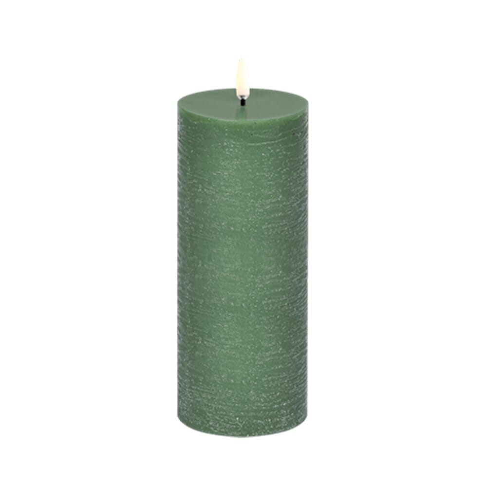 Uyuni Lighting - Pillar Candle LED 7,8x20,3 cm Olive Green/Rustic  Lighting