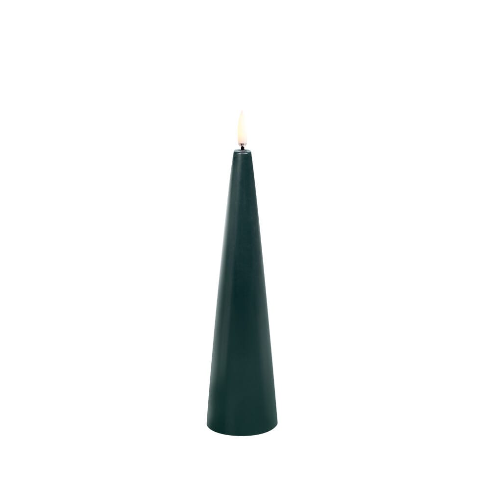Uyuni Lighting - Cone Candle LED 5,8x21,5 cm Pine Green/Smooth  Lighting