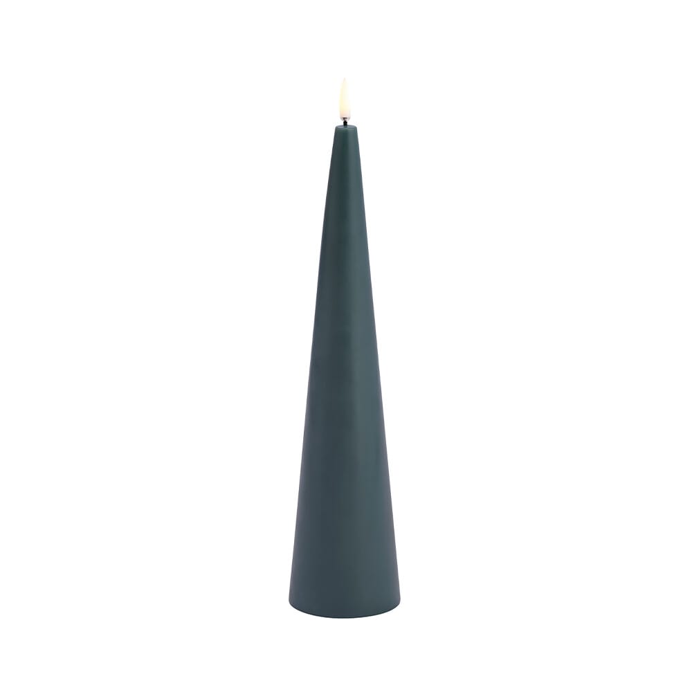 Uyuni Lighting - Cone Candle LED 6,8x30 cm Pine Green/Smooth  Lighting