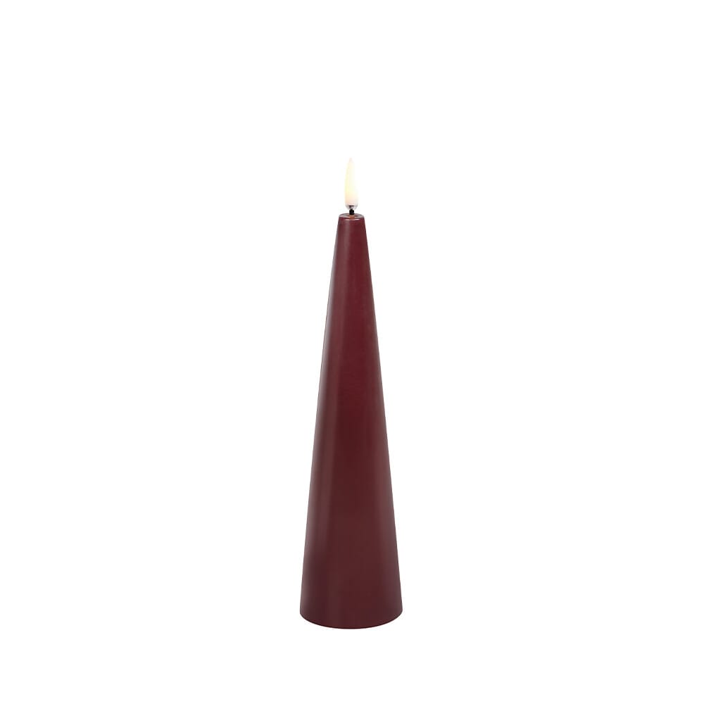 Uyuni Lighting - Cone Candle LED 5,8x21,5 cm Wine Red/Smooth  Lighting