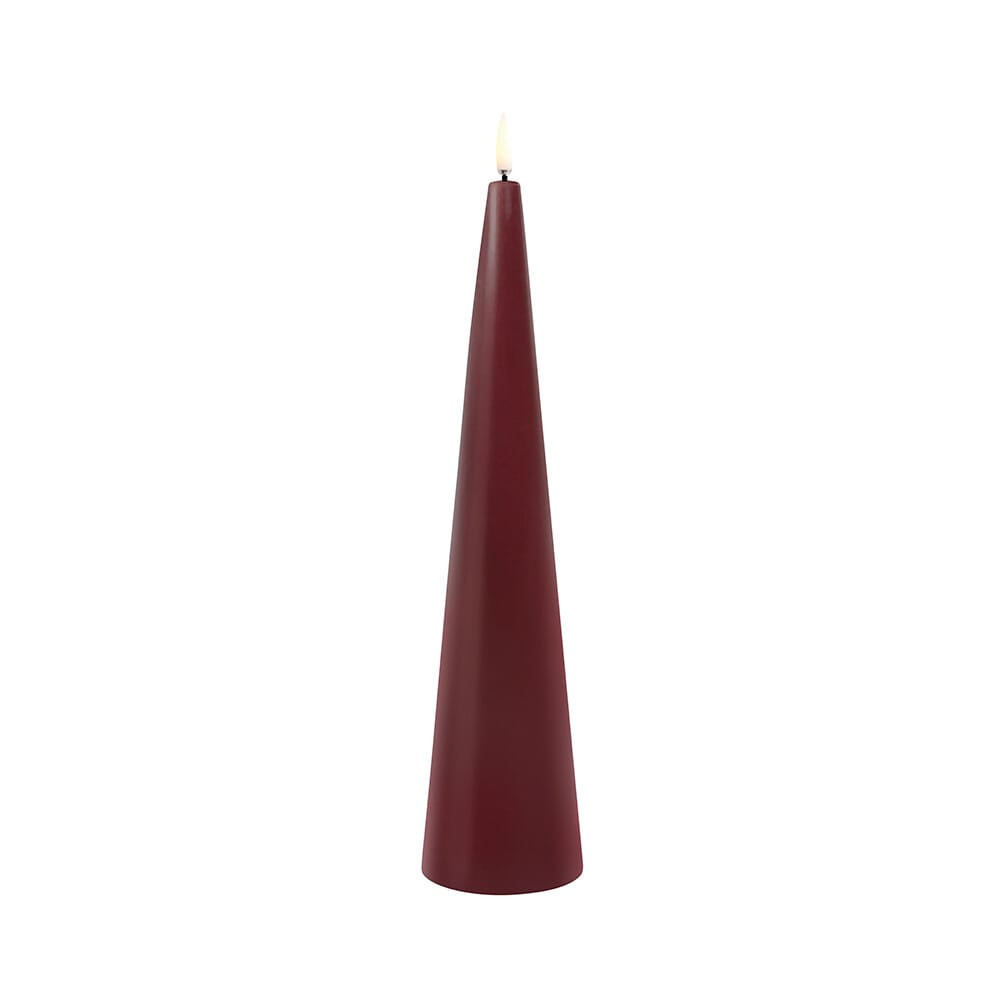 Uyuni Lighting - Cone Candle LED 6,8x30 cm Wine Red/Smooth  Lighting