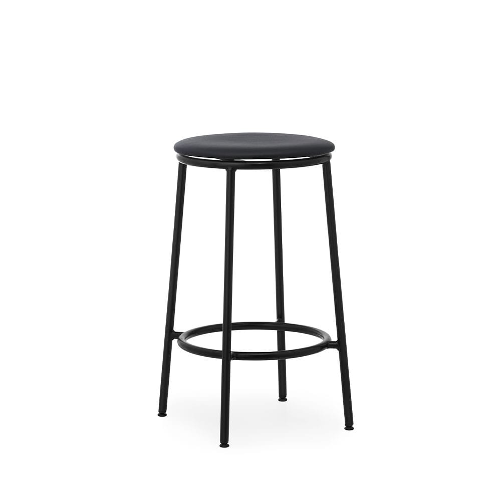 Normann Copenhagen - Circa Bar stool H65 Upholstery Black Steel/Ultra Leather Black Normann Copenha