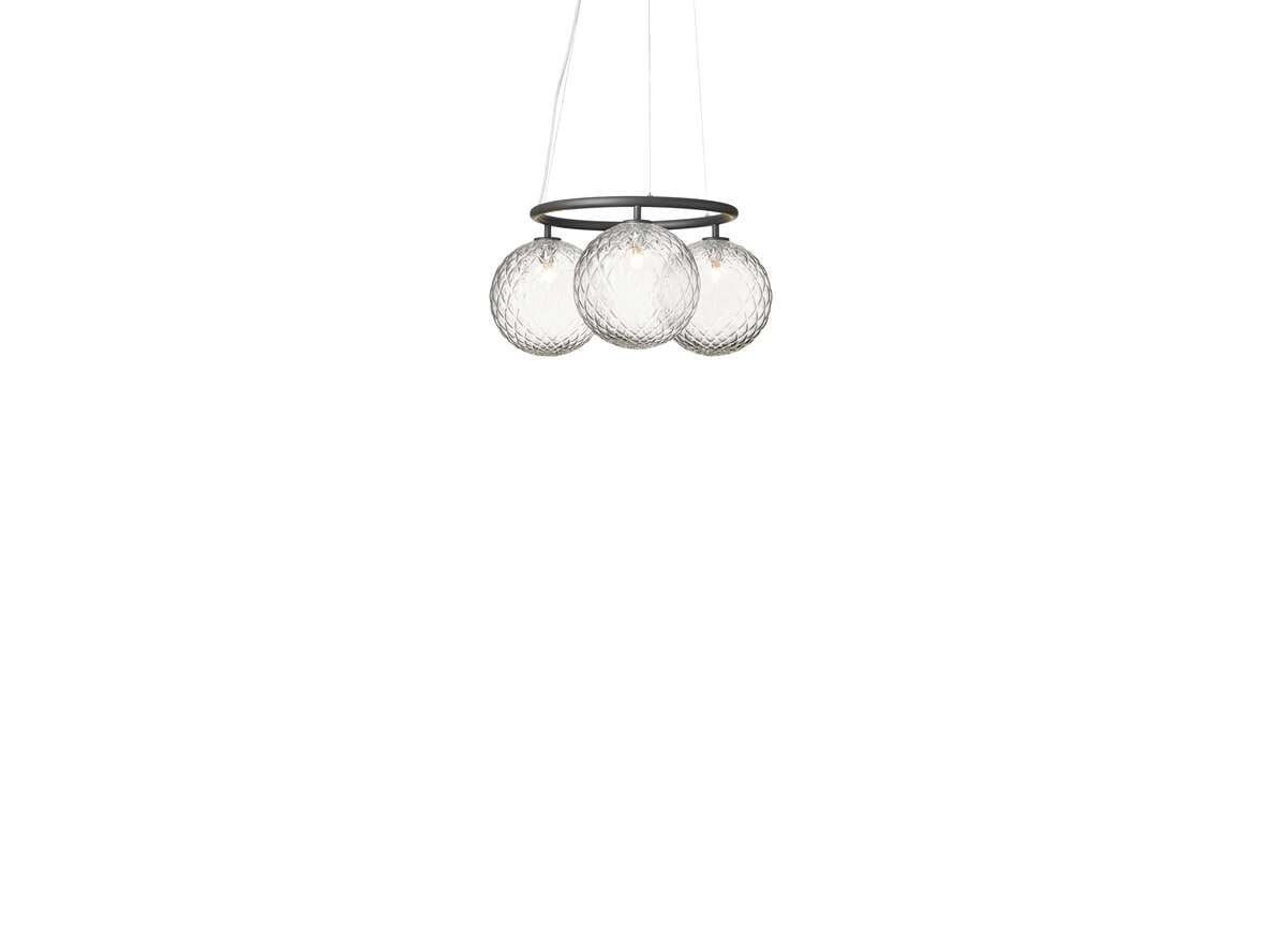 Nuura - Miira 3 Circular Chandelier Rock Grey/Optic Clear