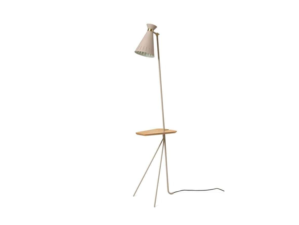 Warm Nordic - Cone Floor Lamp w/Table Pure Cashmere/Oak