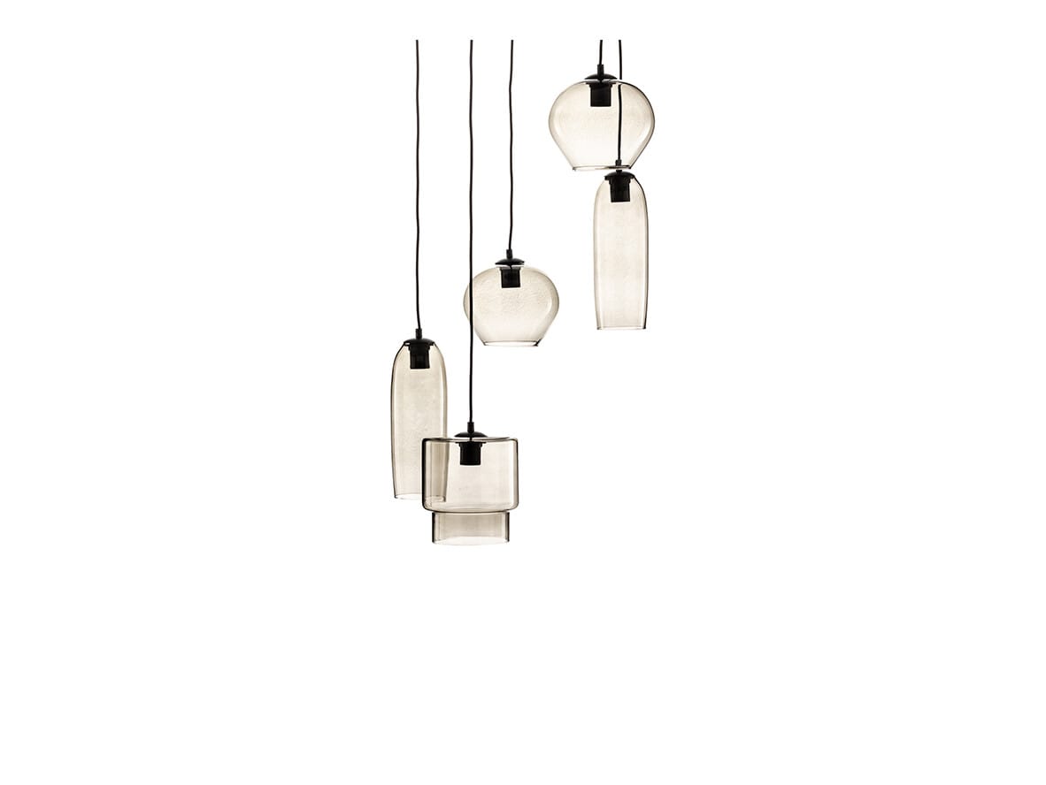 Euluna - Svala 5 Round Pendant Clear Smoked Grey/Black -