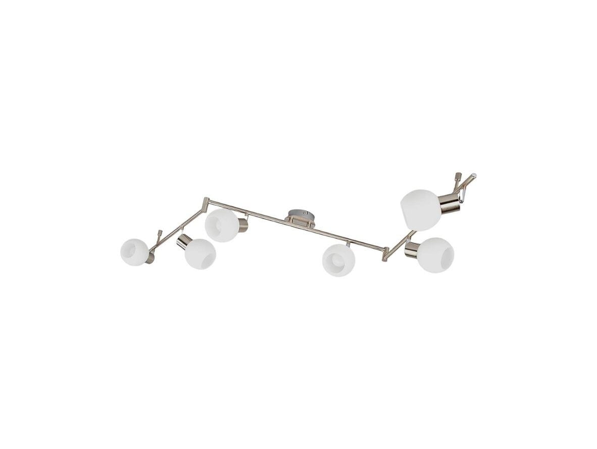 Lindby - Elaina 6 Ceiling Lamp Nickel/Opal