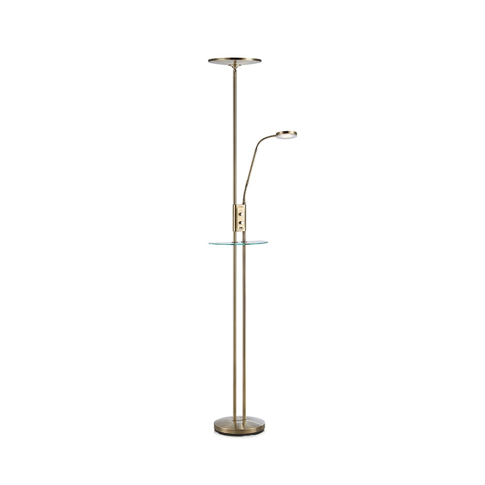 Markslöjd - Friend 2 Floor Lamp Uplight USB Antique Brass