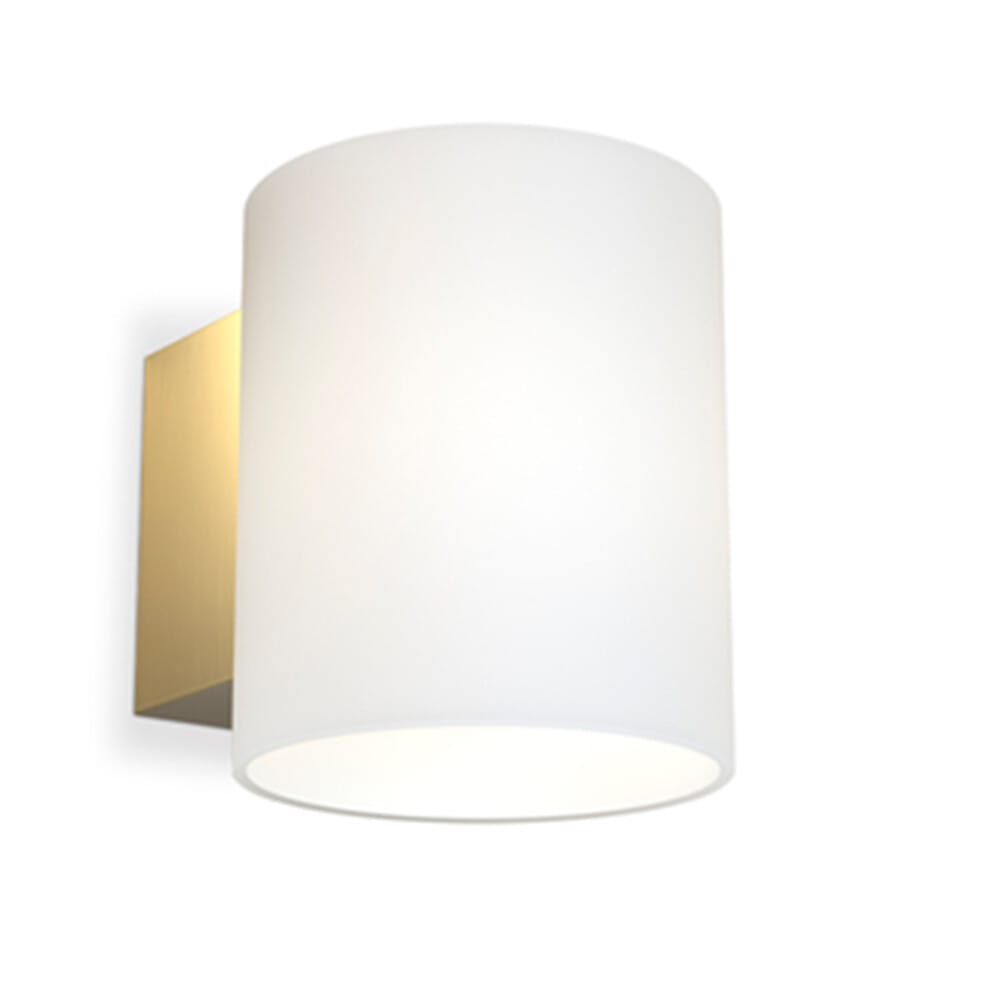 Herstal - Evoke Wall Lamp IP44 Small Satin Brass/Opal