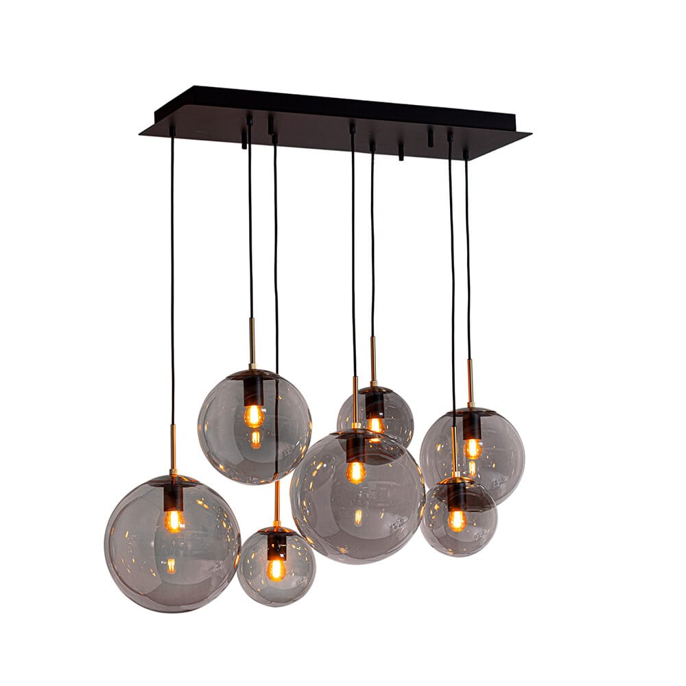 By Rydéns - Laura 7 Pendant H153 Black/Smoke Grey