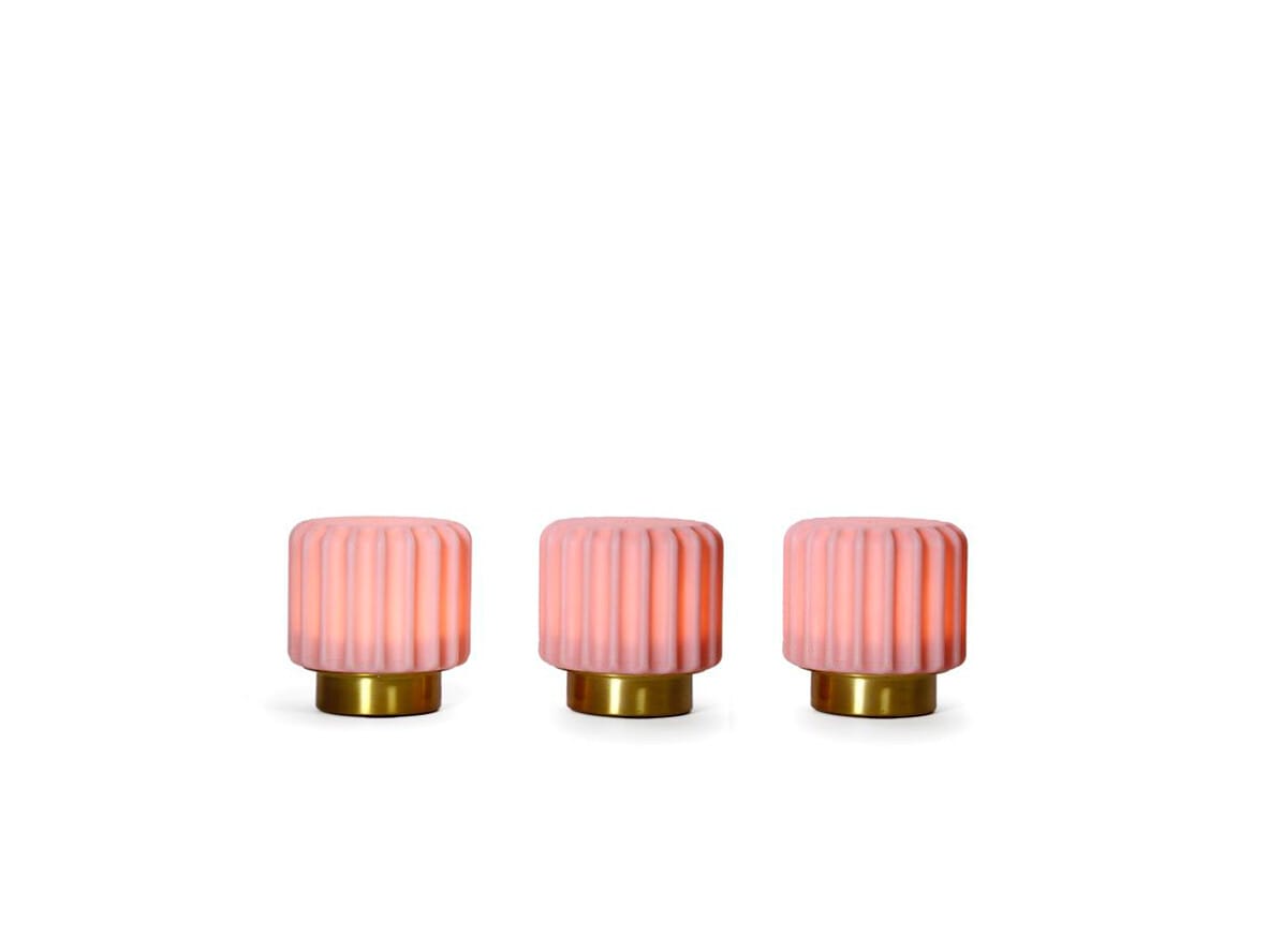 Atelier Pierre - Dentelles 9 Portable Table Lamp 3 pcs. Ø9 Strawberry/Gold