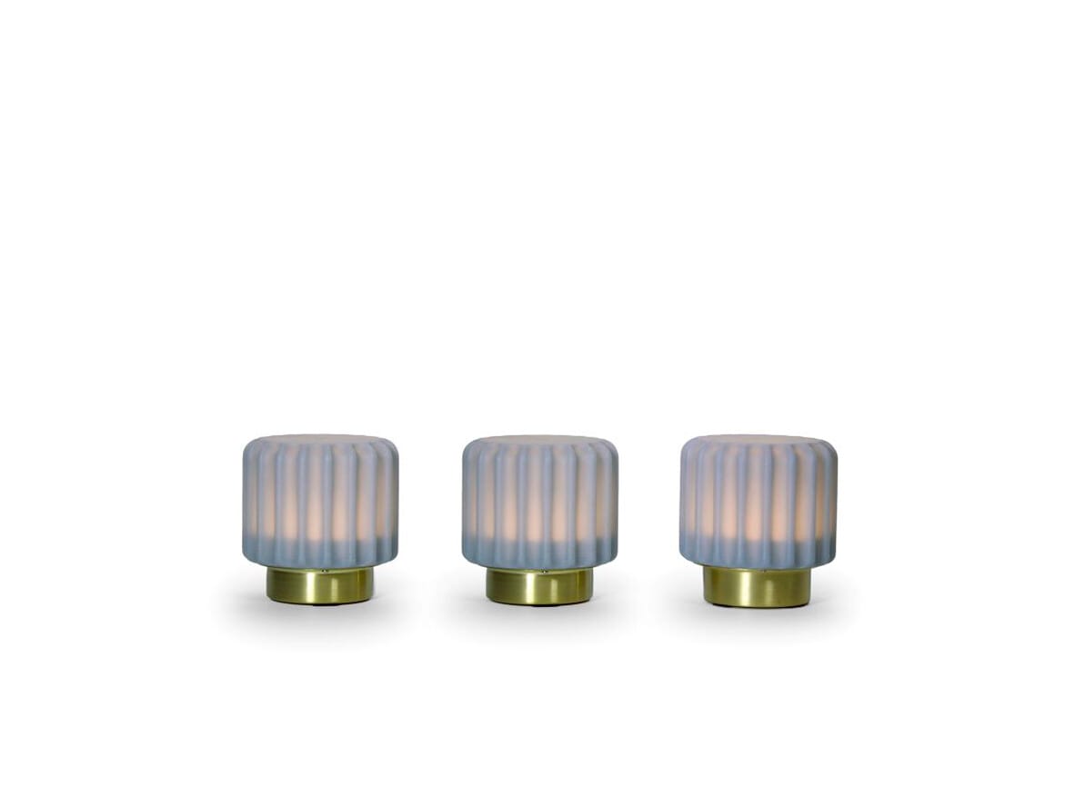 Atelier Pierre - Dentelles 9 Portable Table Lamp 3 pcs. Ø9 Blueberry/Gold