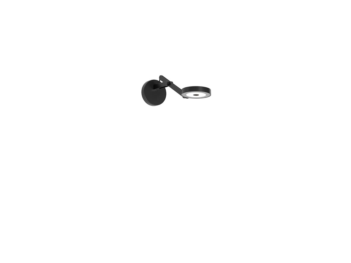 Rotaliana - String W0 Wall Lamp w/Hole DTW Matte Black/Black
