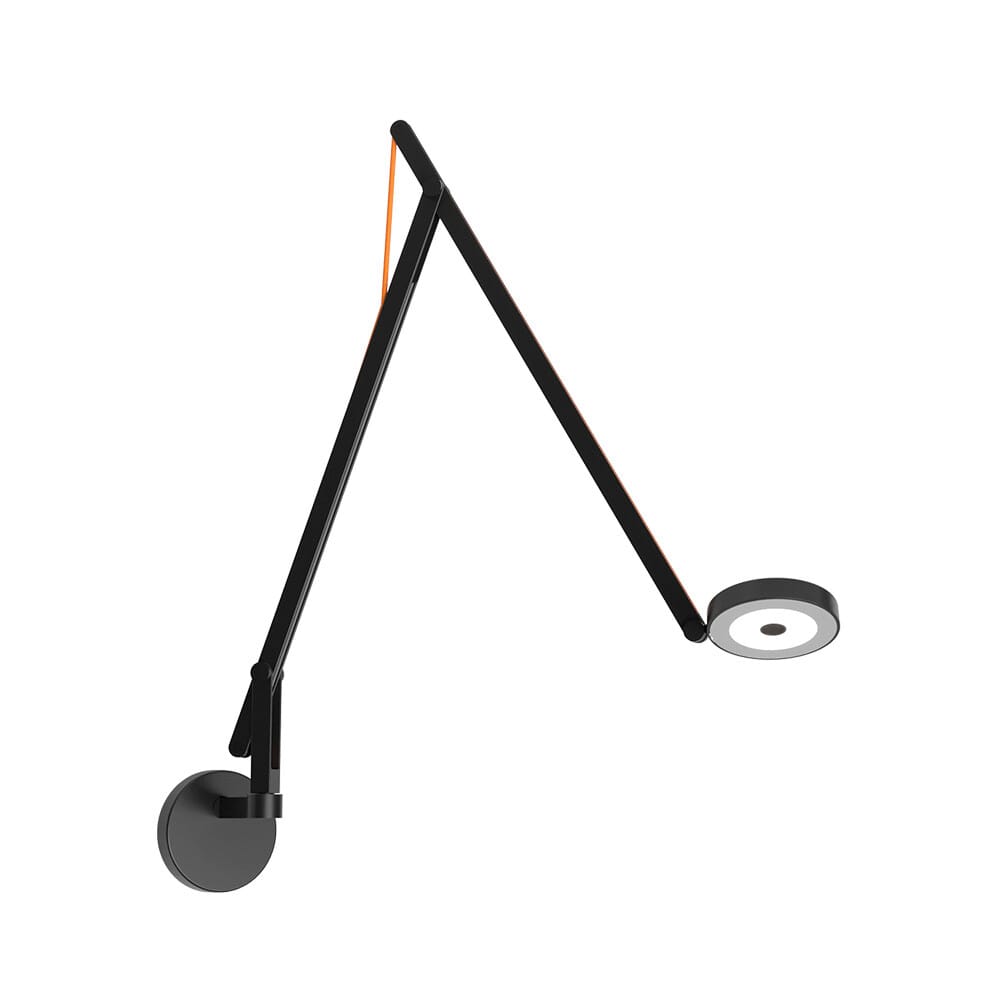 Rotaliana - String W2 Wall Lamp w/Hole DTW Matte Black/Orange